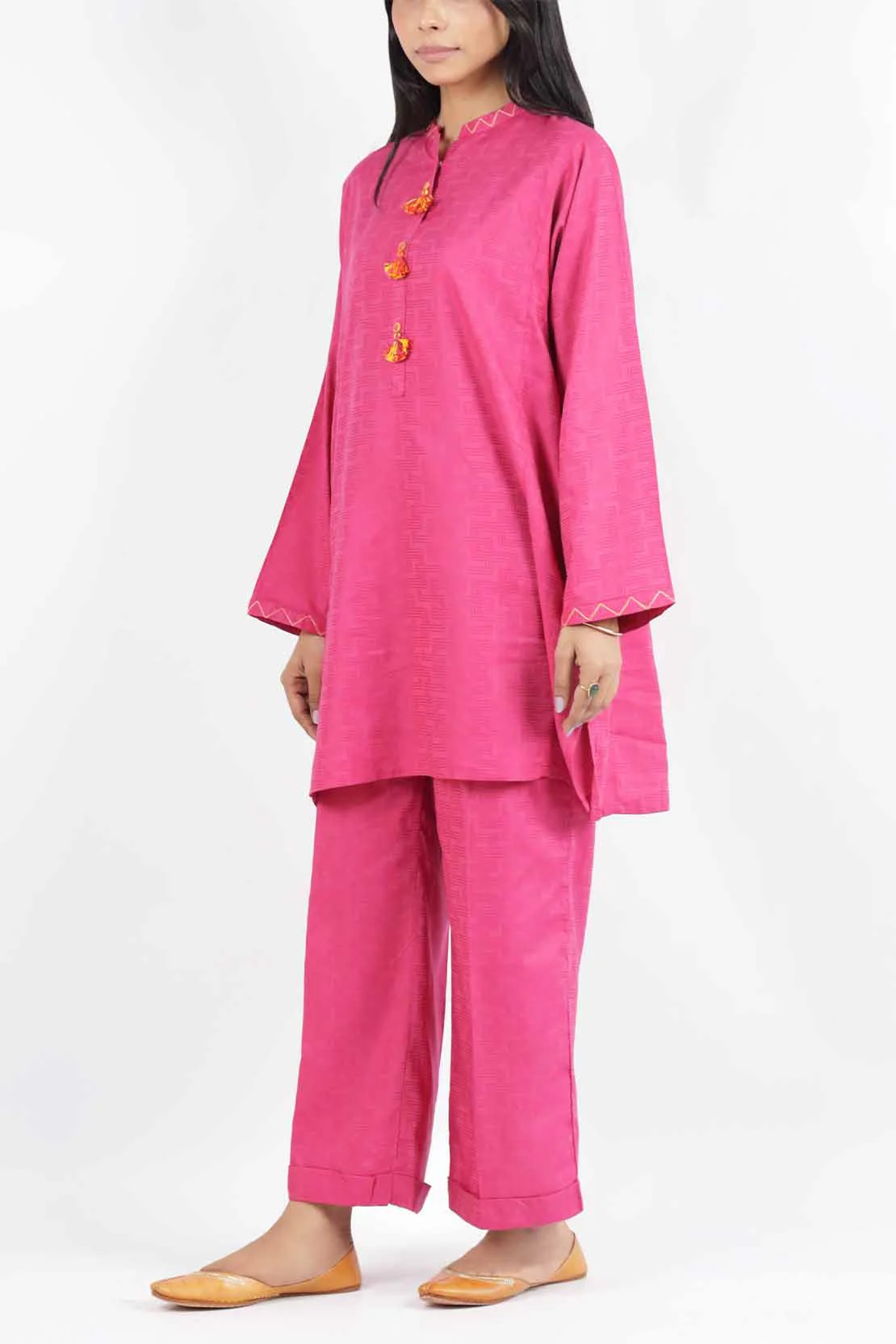 Cotton Jacquard Stitched 2 Piece (Shirt/Trouser) - Image 3