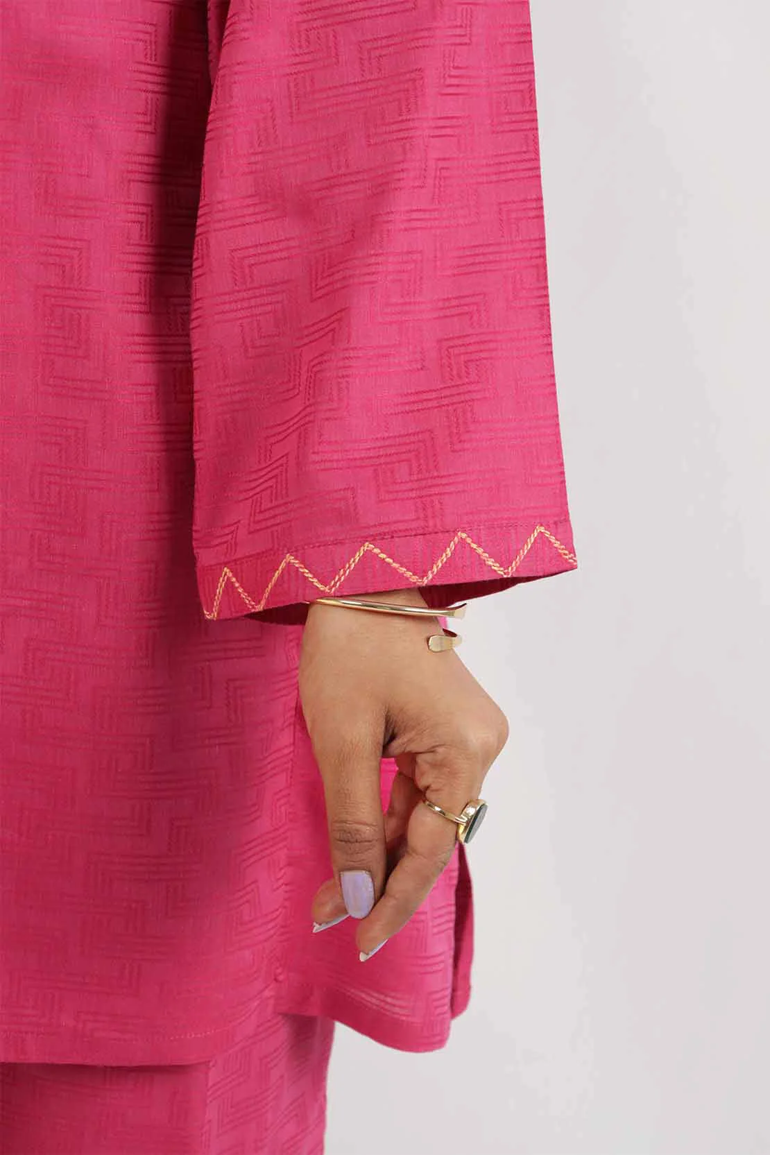 Cotton Jacquard Stitched 2 Piece (Shirt/Trouser) - Image 5
