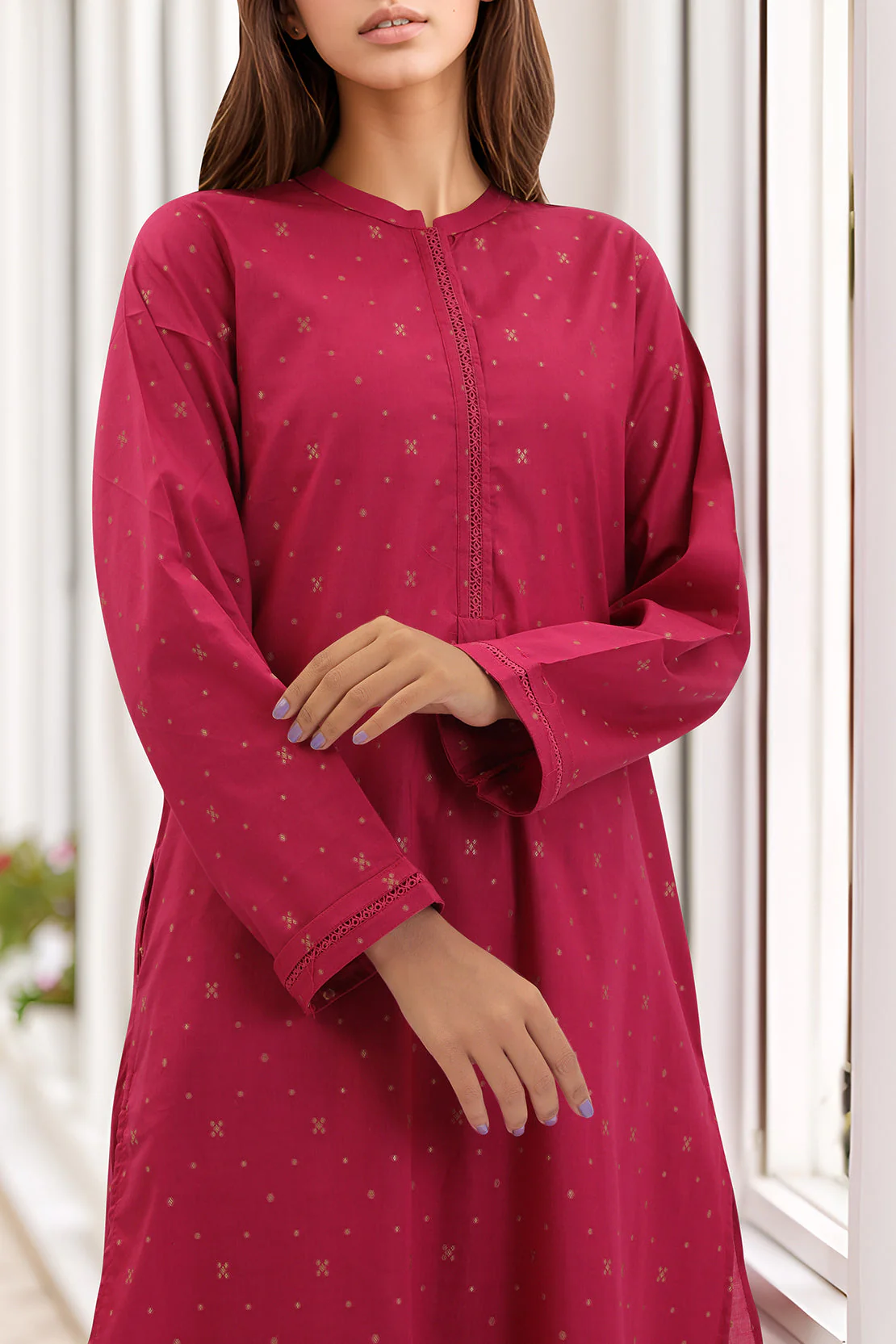 Cotton Jacquard Stitched 2 Piece (Shirt/Trouser) - Image 3