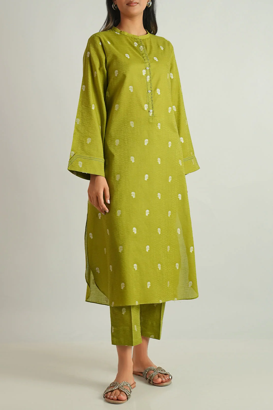 Cotton Jacquard Stitched 2 Piece (Shirt/Trouser) - Image 3