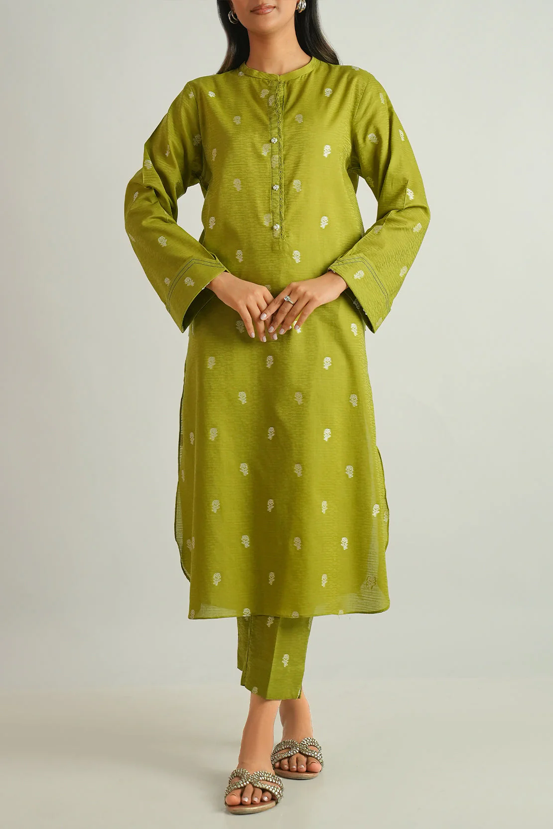 Cotton Jacquard Stitched 2 Piece (Shirt/Trouser) - Image 5