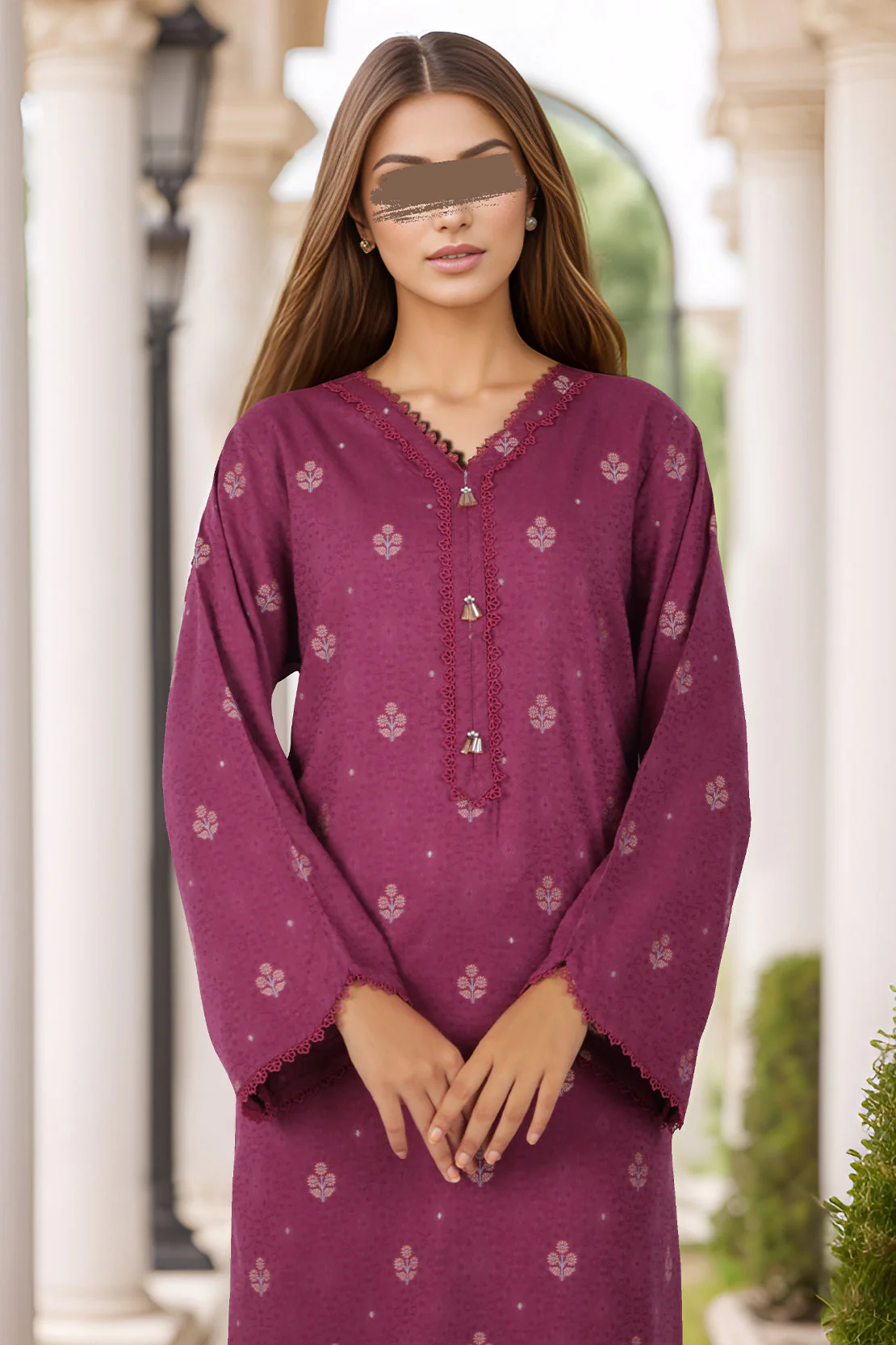 Cotton Jacquard Stitched 2 Piece (Shirt/Trouser) - Image 2
