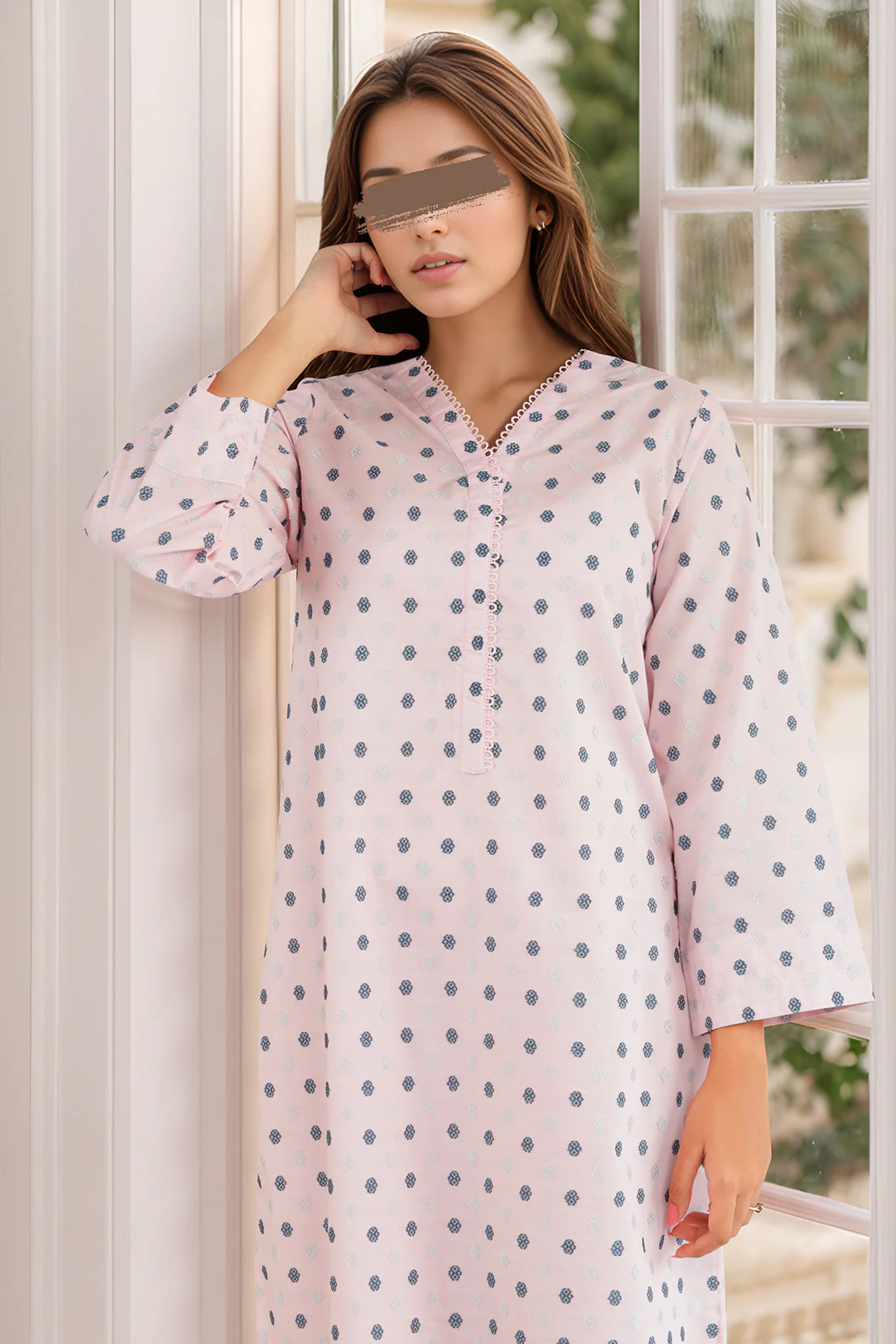 Cotton Jacquard Stitched 2 Piece (Shirt/Trouser) - Image 2