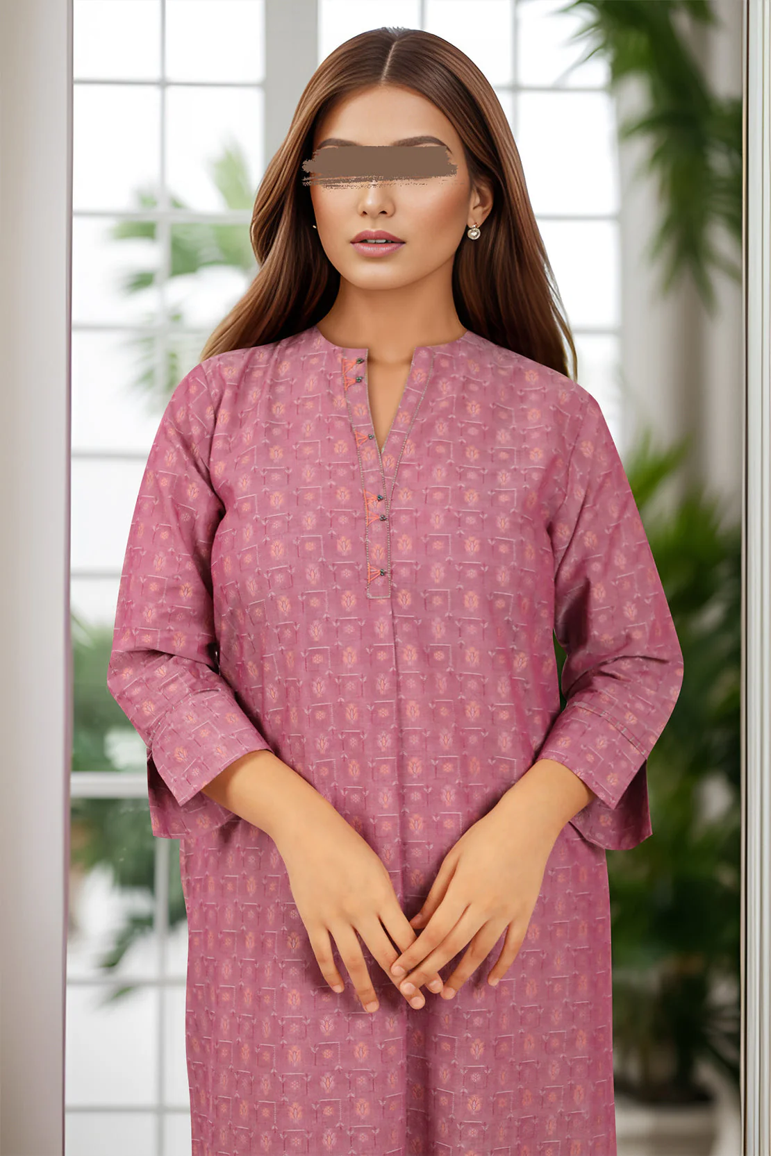 Cotton Jacquard Stitched 2 Piece (Shirt/Trouser) - Image 2