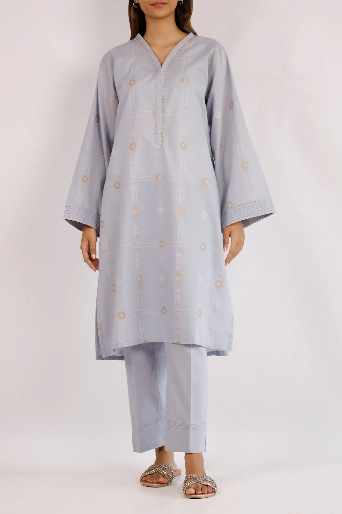 Cotton Jacquard Stitched 2 Piece (Shirt/Trouser) - Image 2