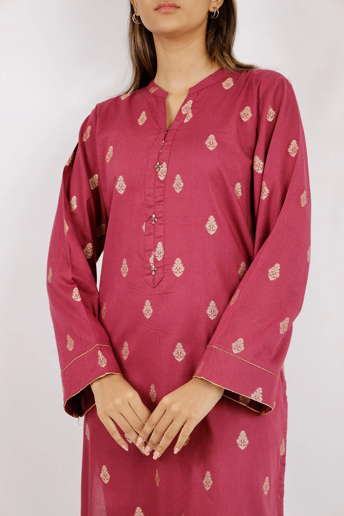 Cotton Jacquard Stitched 2 Piece (Shirt/Trouser) - Image 2