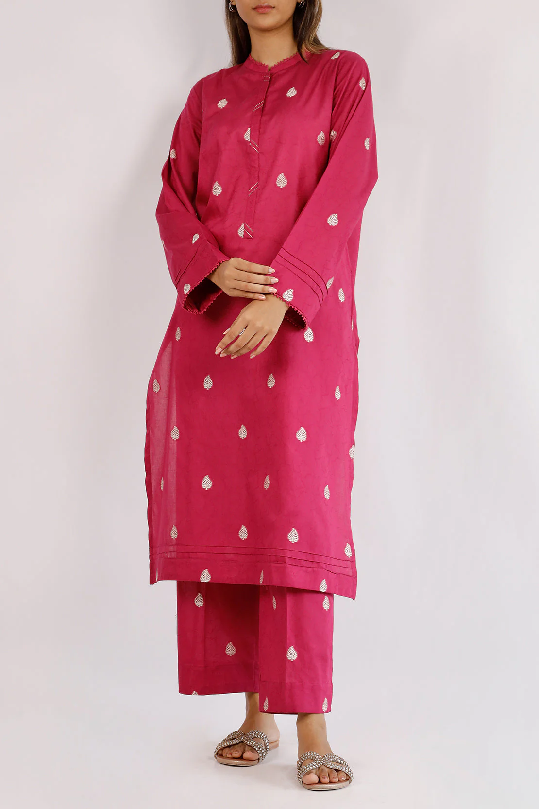 Cotton Jacquard Stitched 2 Piece (Shirt/Trouser) - Image 2
