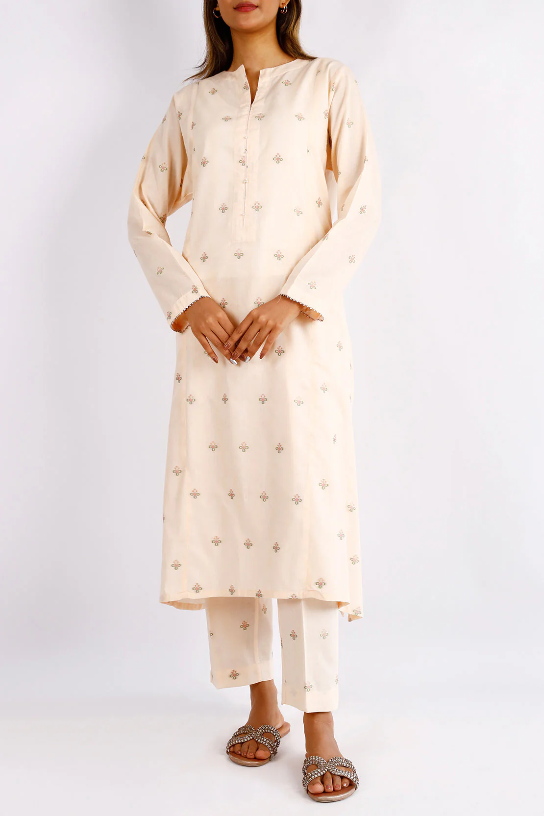 Cotton Jacquard Stitched 2 Piece (Shirt/Trouser) - Image 2