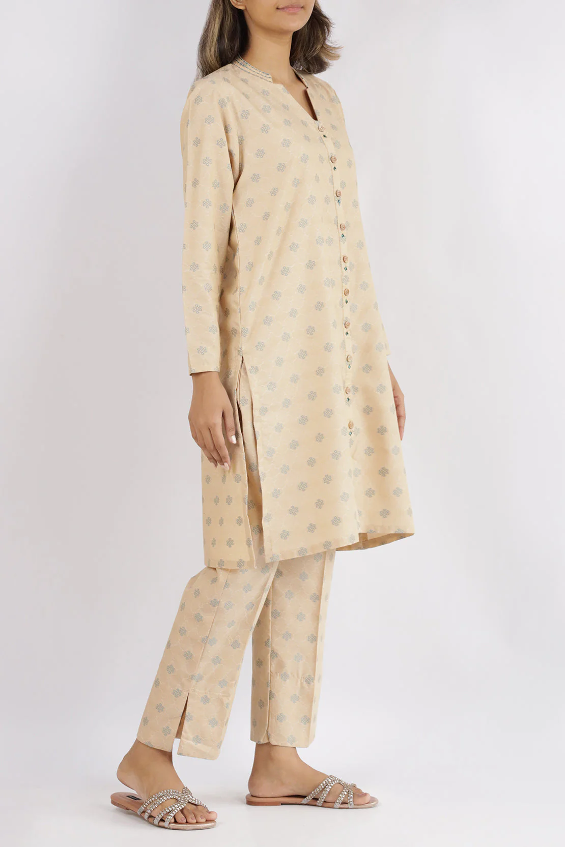 Cotton Jacquard Stitched 2 Piece (Shirt/Trouser) - Image 2