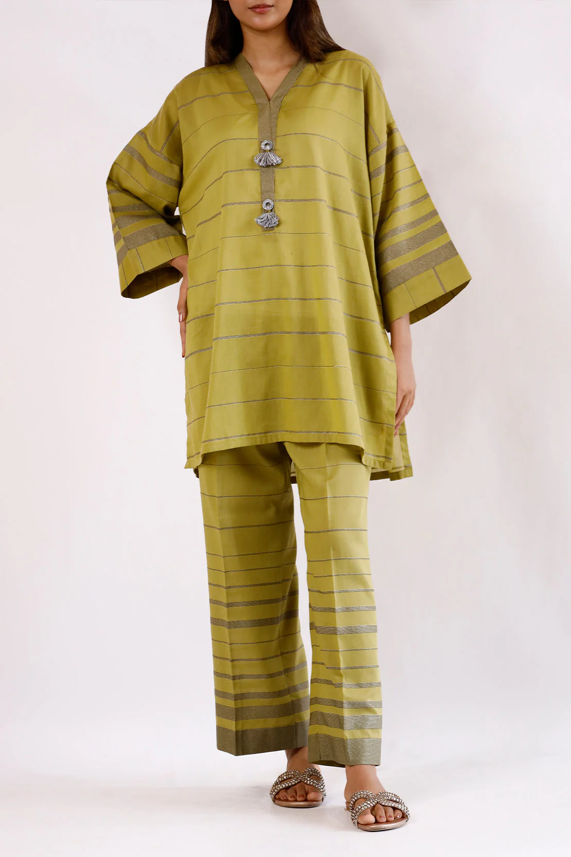 Cotton Jacquard Stitched 2 Piece (Shirt/Trouser) - Image 2