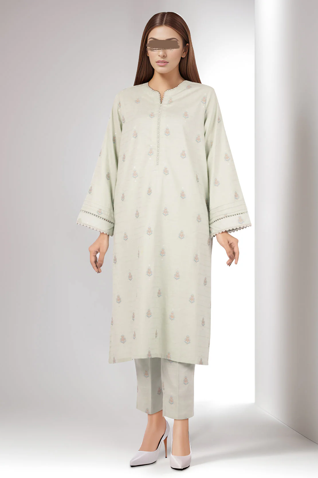 Cotton Jacquard Stitched 2 Piece (Shirt/Trouser) - Image 2