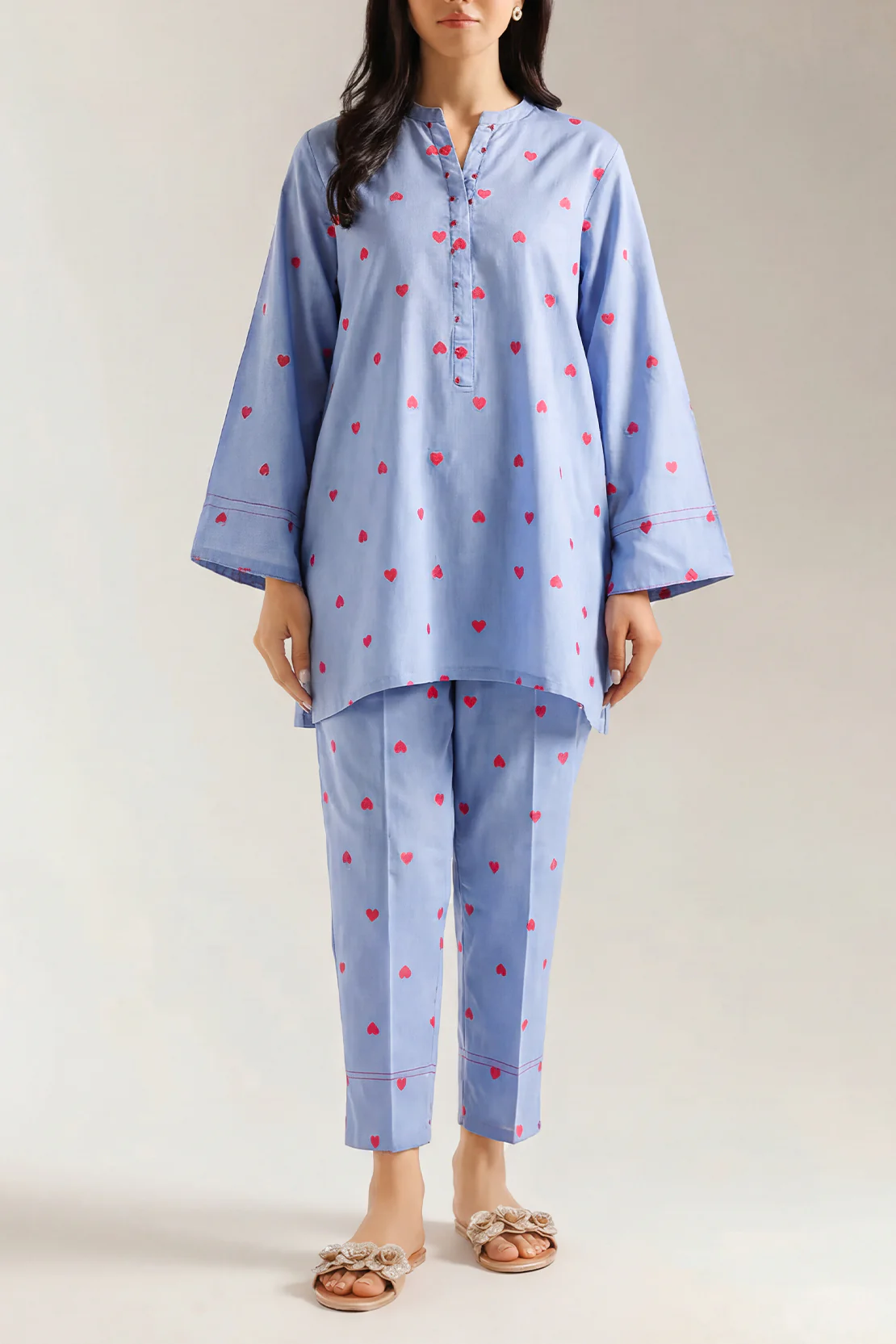 Cotton Jacquard Stitched 2 Piece (Shirt/Trouser)