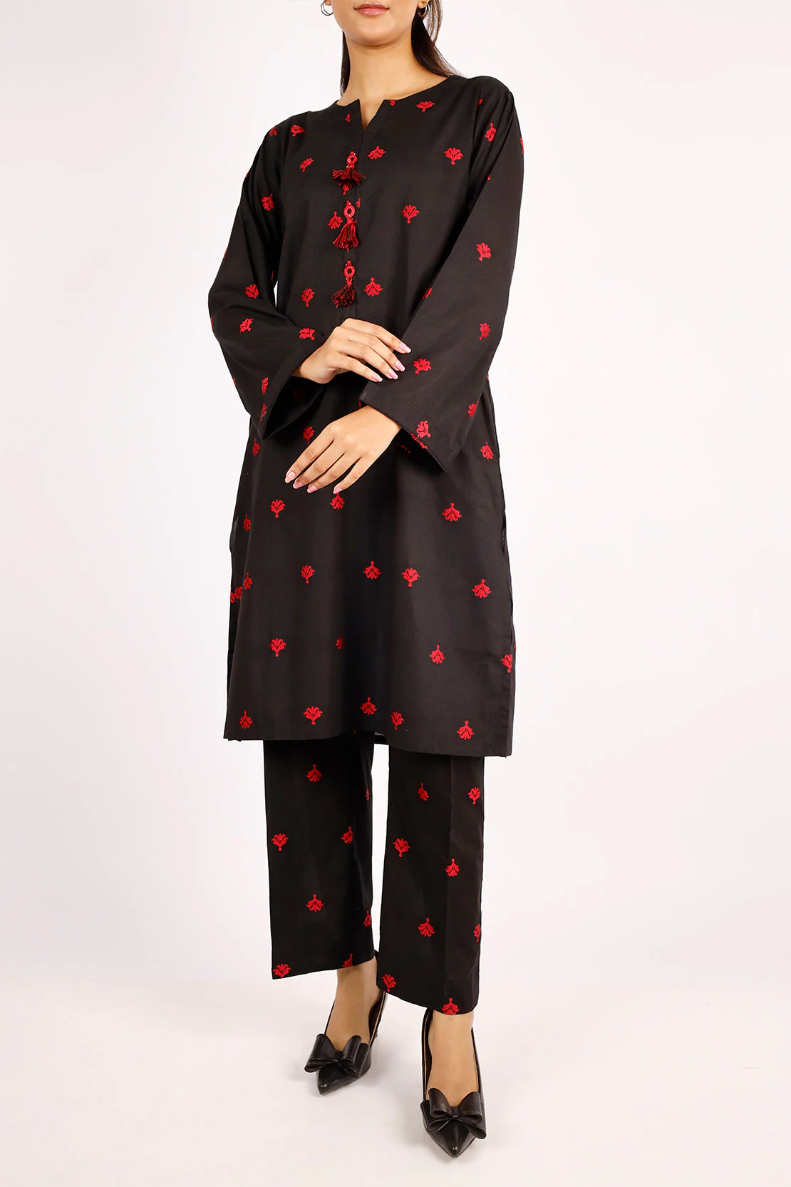 Cotton Jacquard Stitched 2 Piece (Shirt/Trouser)