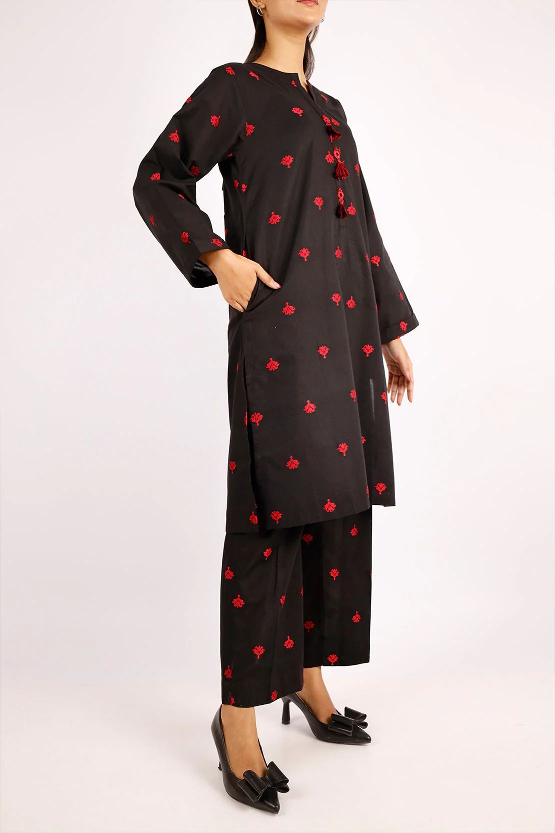 Cotton Jacquard Stitched 2 Piece (Shirt/Trouser) - Image 3