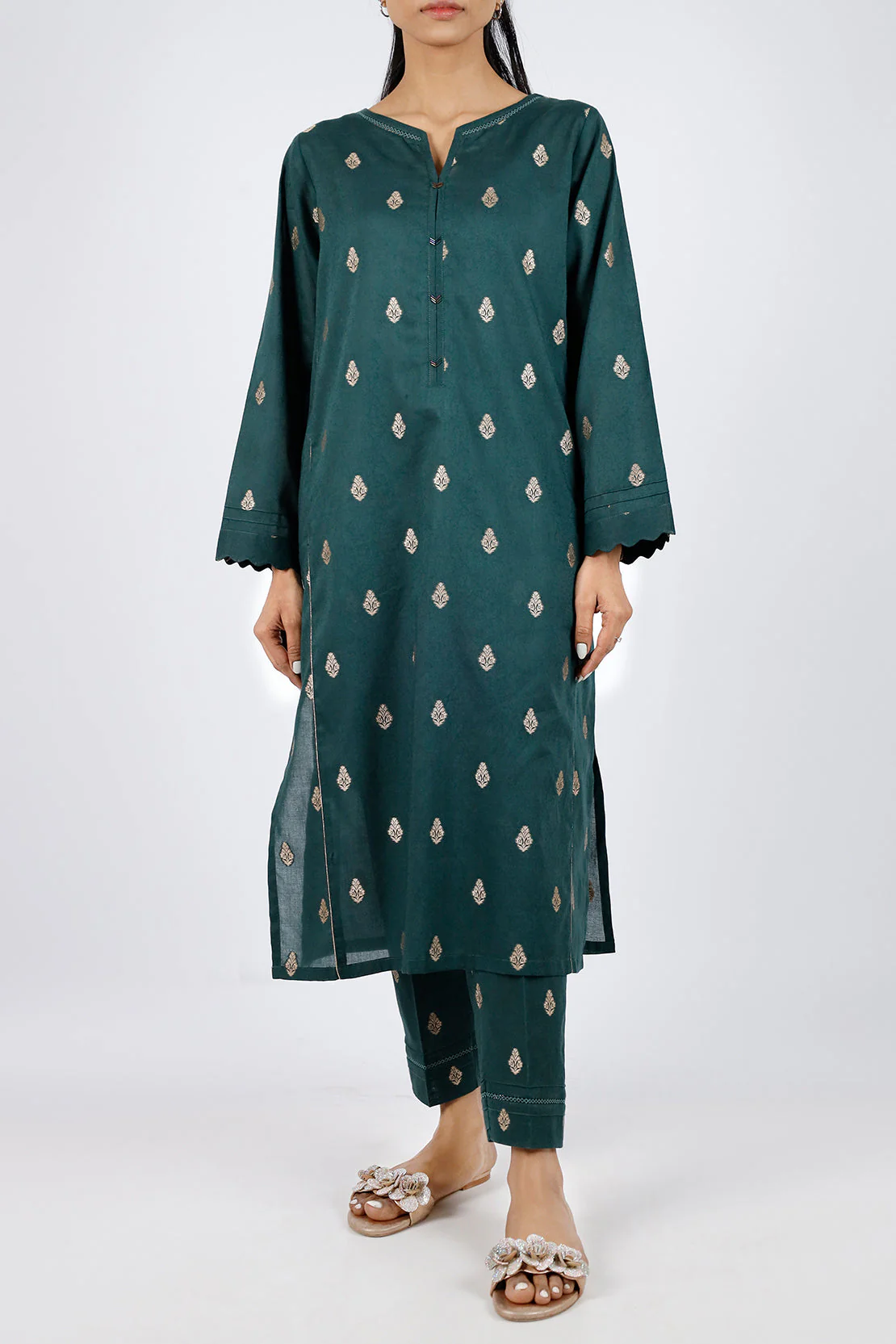 Cotton Jacquard Stitched 2 Piece (Shirt/Trouser) - Image 4