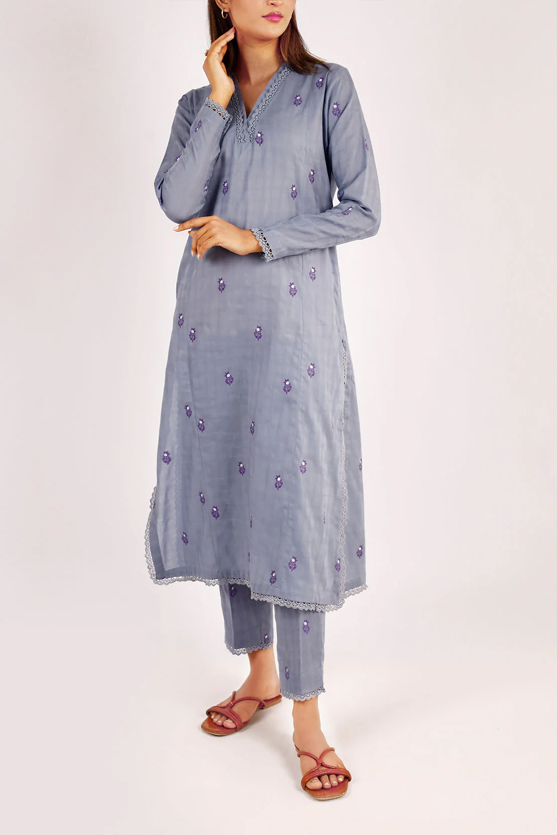 Cotton Jacquard Stitched 2 Piece (Shirt/Trouser)