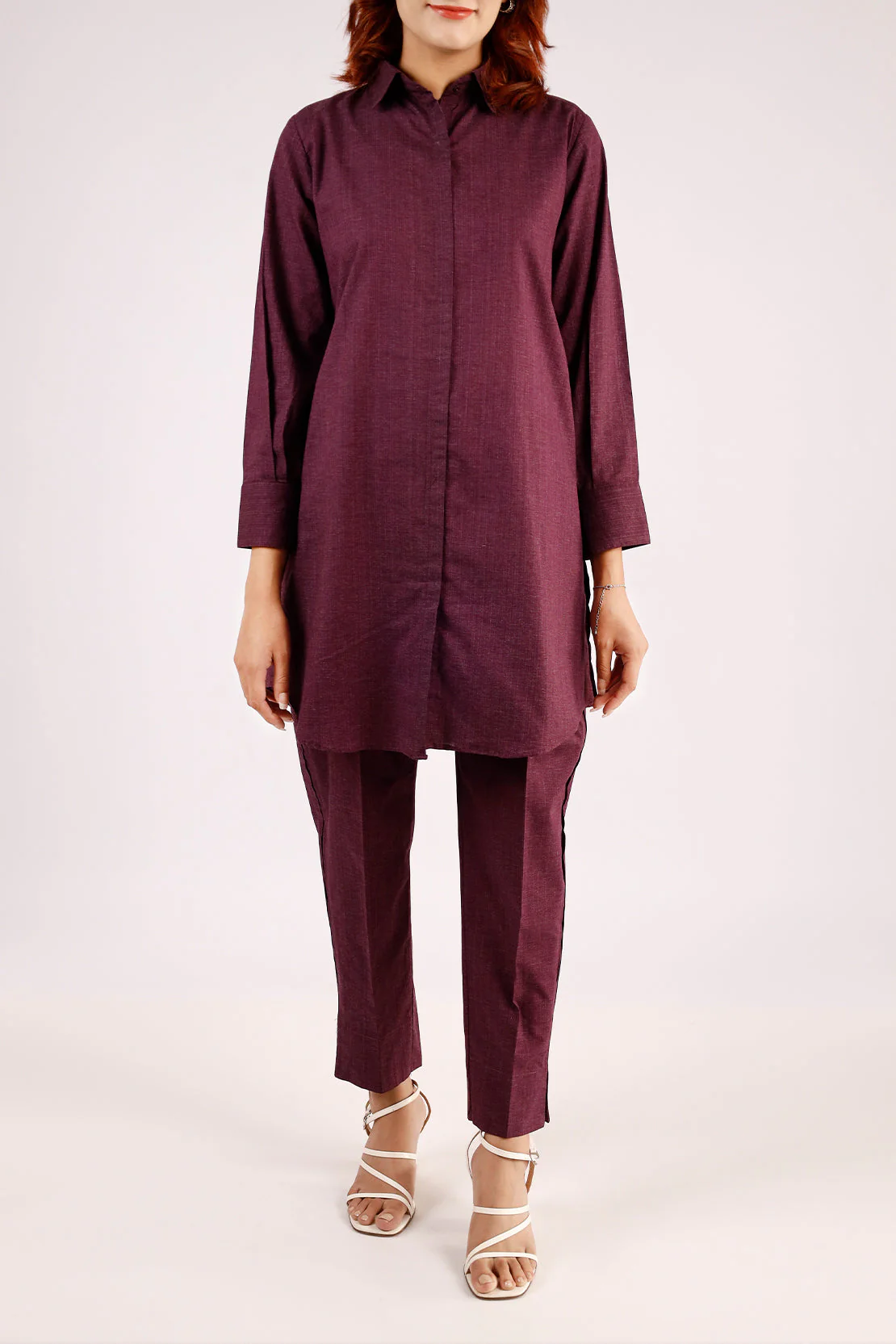 Cotton Jacquard Stitched 2 Piece (Shirt/Trouser)