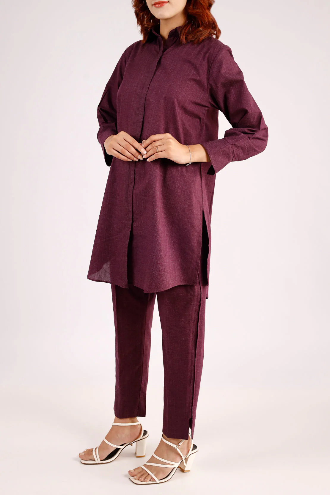 Cotton Jacquard Stitched 2 Piece (Shirt/Trouser) - Image 2