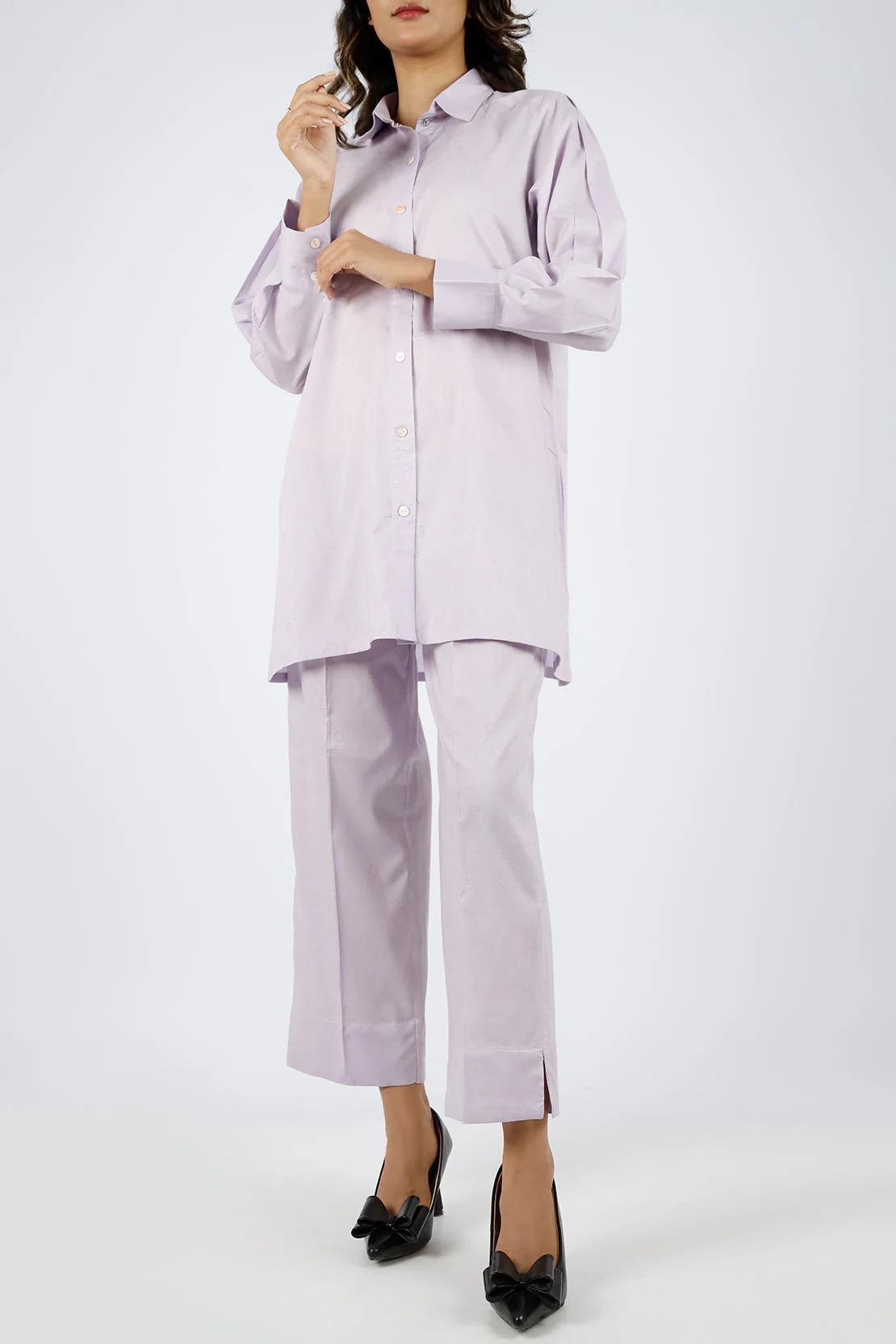 Cotton Jacquard Stitched 2 Piece (Shirt/Trouser) - Image 3