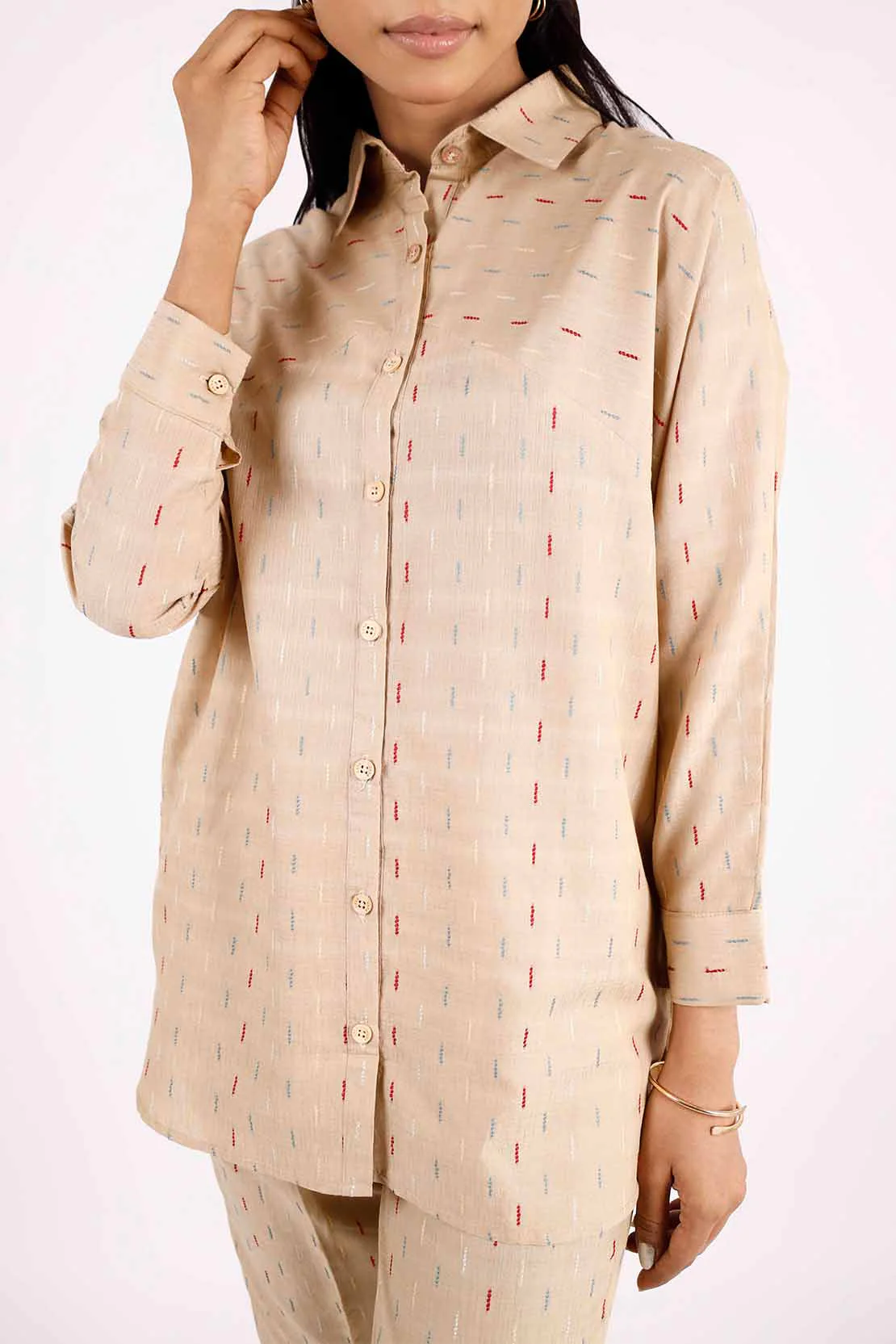 Cotton Jacquard Stitched 2 Piece (Shirt/Trouser) - Image 2