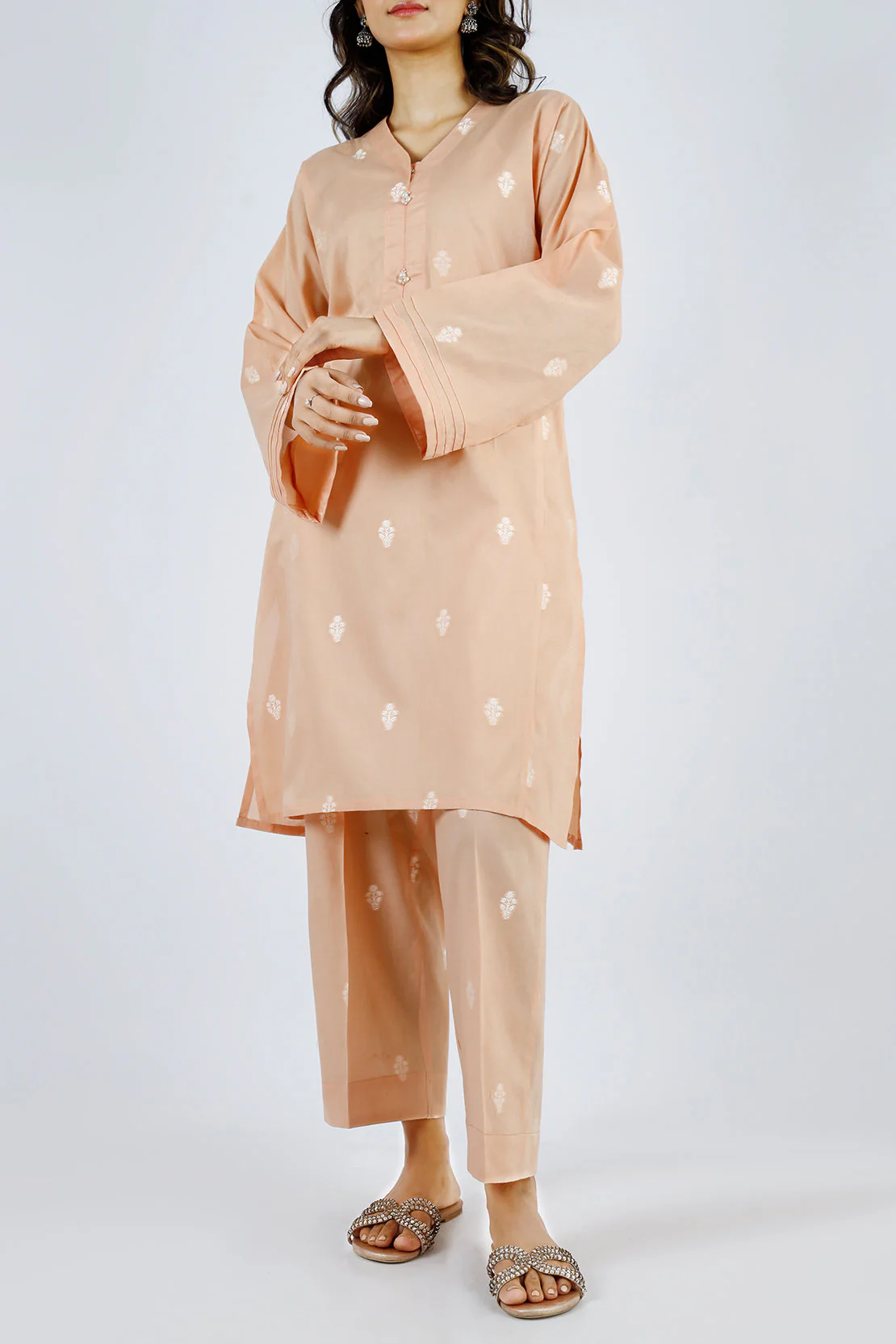 Cotton Jacquard Stitched 2 Piece (Shirt/Trouser) - Image 2