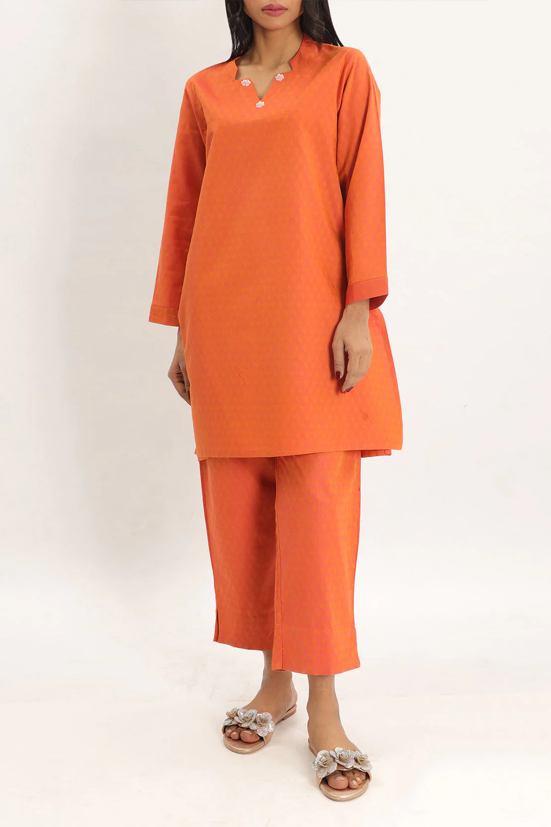 Cotton Jacquard Stitched 2 Piece (Shirt/Trouser)