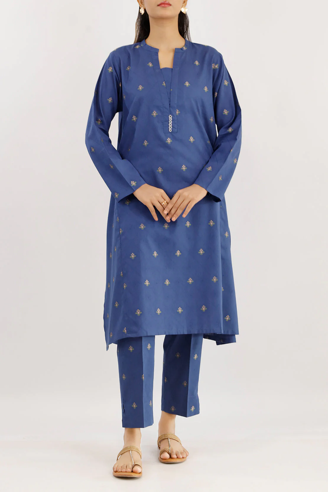 Cotton Jacquard Stitched 2 Piece (Shirt/Trouser)