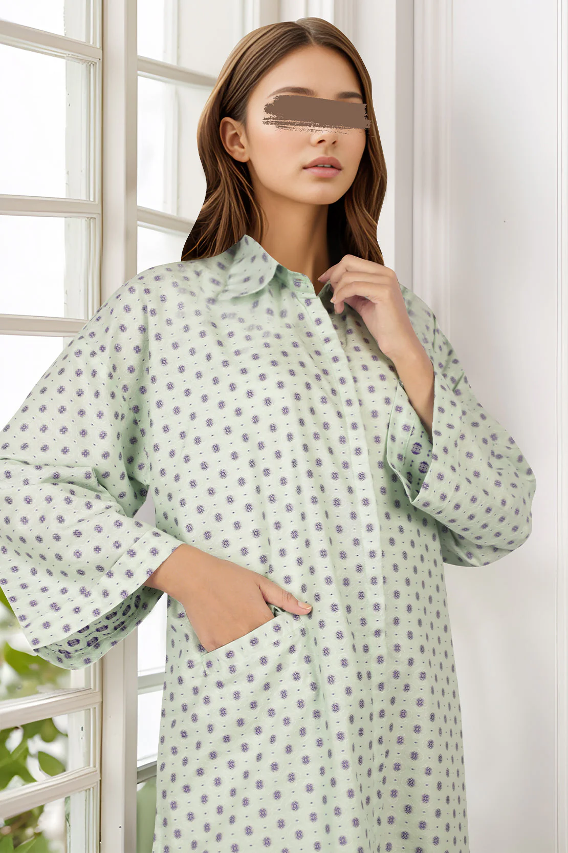 Cotton Jacquard Stitched Shirt - Image 3