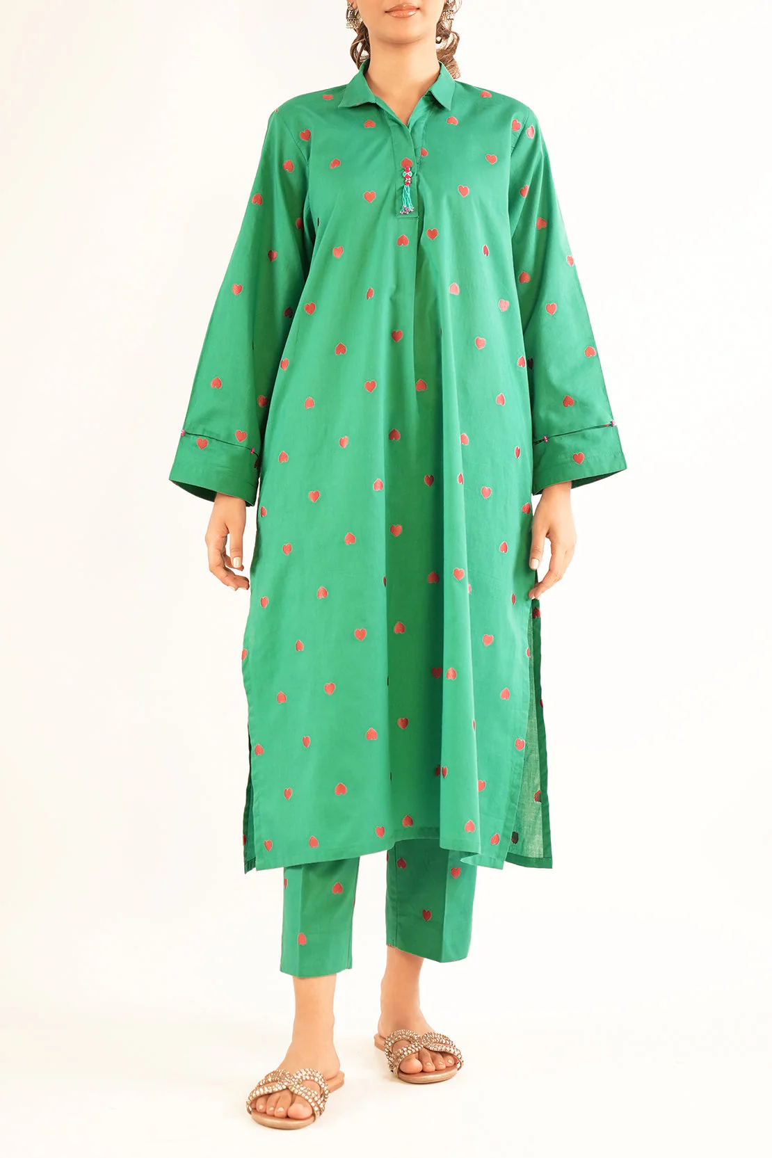 Cotton Jacquard Stitched 2 Piece (Shirt/Trouser)