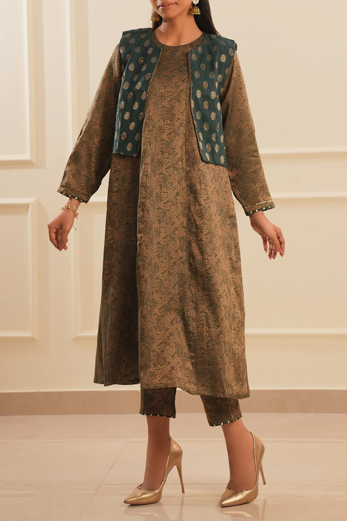 Cotton Jacquard Stitched 2 Piece (Shirt/Trouser) - Image 3
