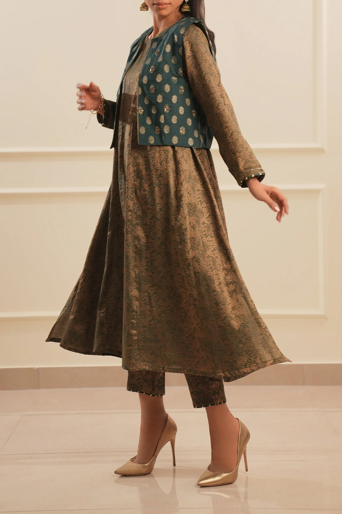 Cotton Jacquard Stitched 2 Piece (Shirt/Trouser) - Image 4