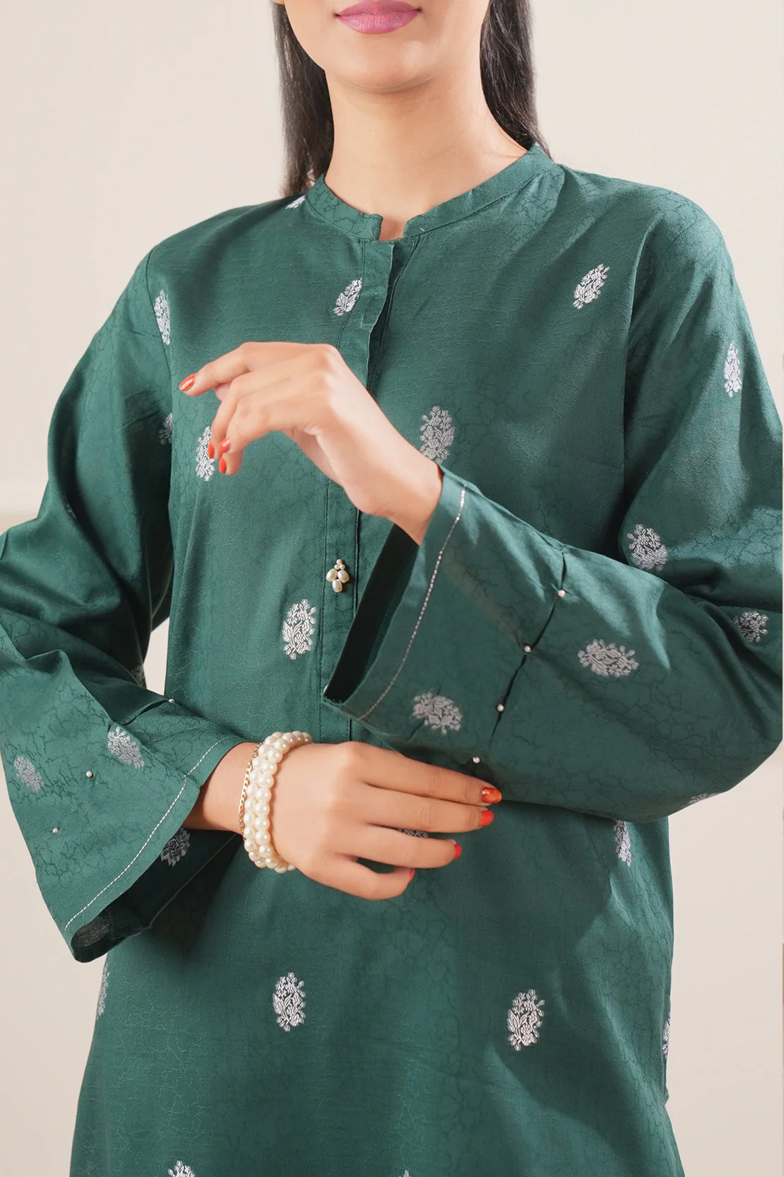 Cotton Jacquard Stitched 2 Piece (Shirt/Trouser) - Image 4
