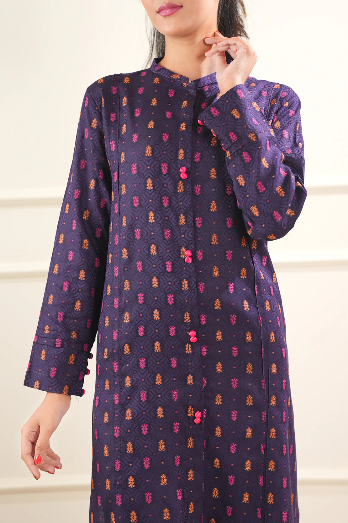 Cotton Jacquard Stitched 2 Piece (Shirt/Trouser) - Image 2