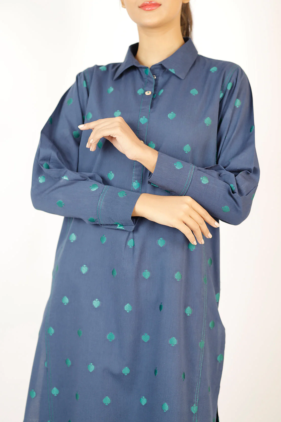 Cotton Jacquard Stitched 2 Piece (Shirt/Trouser) - Image 3