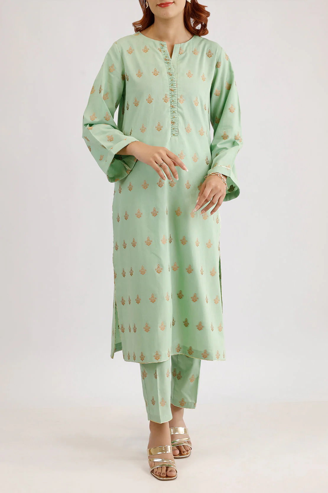 Cotton Jacquard Stitched 2 Piece (Shirt/Trouser)