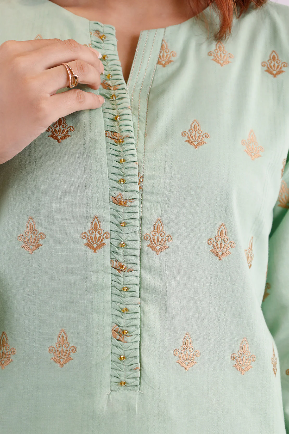 Cotton Jacquard Stitched 2 Piece (Shirt/Trouser) - Image 6