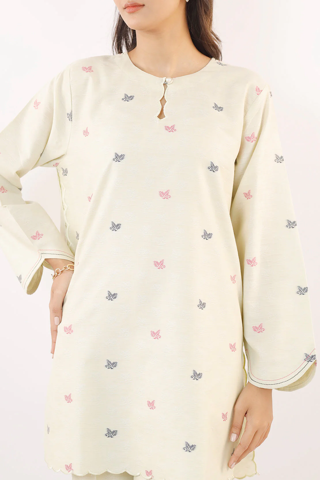 Cotton Jacquard Stitched 2 Piece (Shirt/Trouser) - Image 3