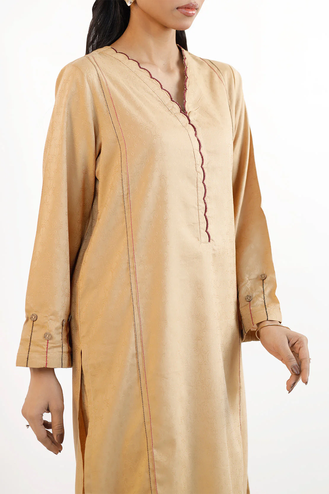 Cotton Jacquard Stitched 2 Piece (Shirt/Trouser) - Image 2