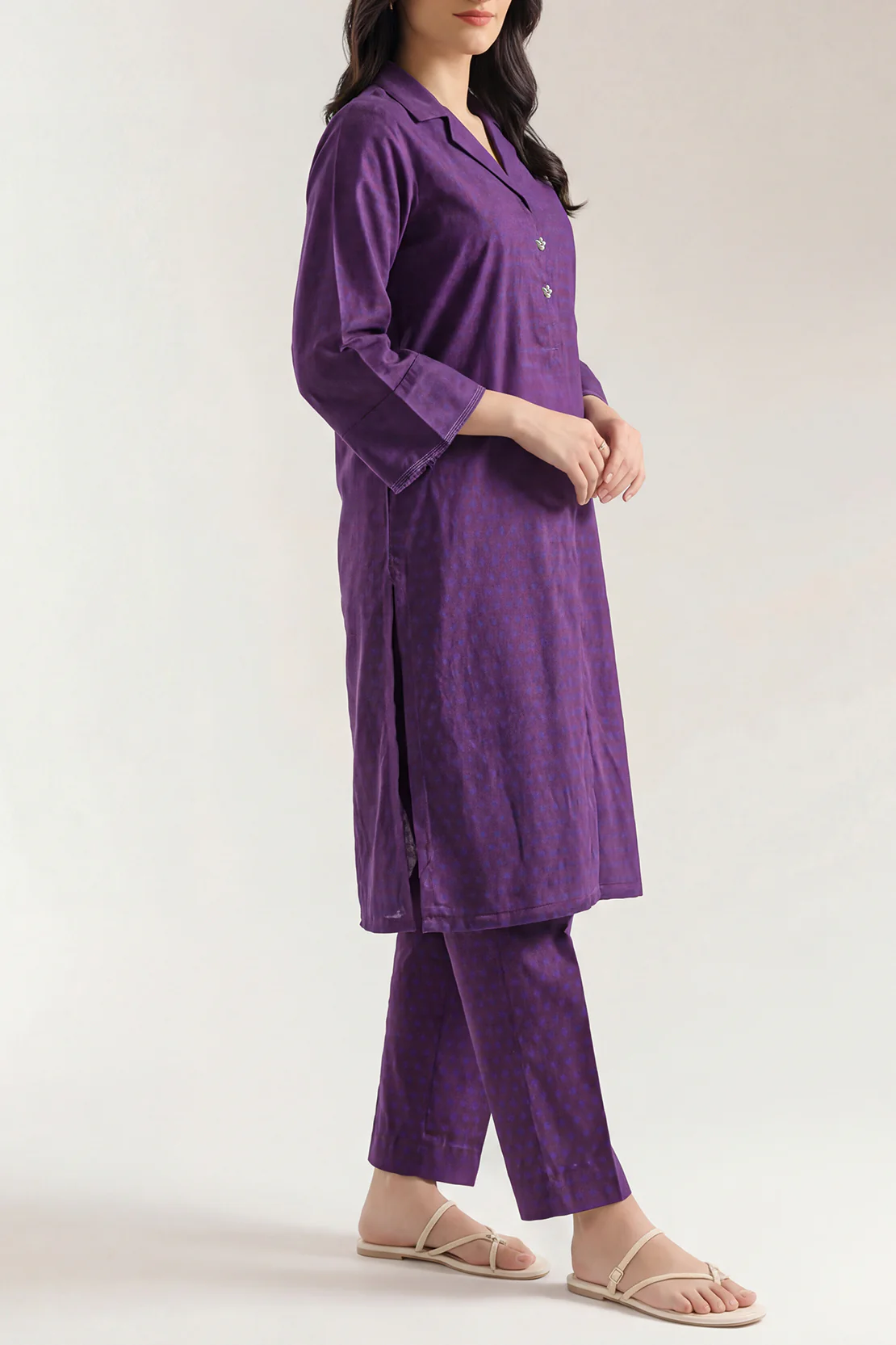 Cotton Jacquard Stitched 2 Piece (Shirt/Trouser) - Image 2