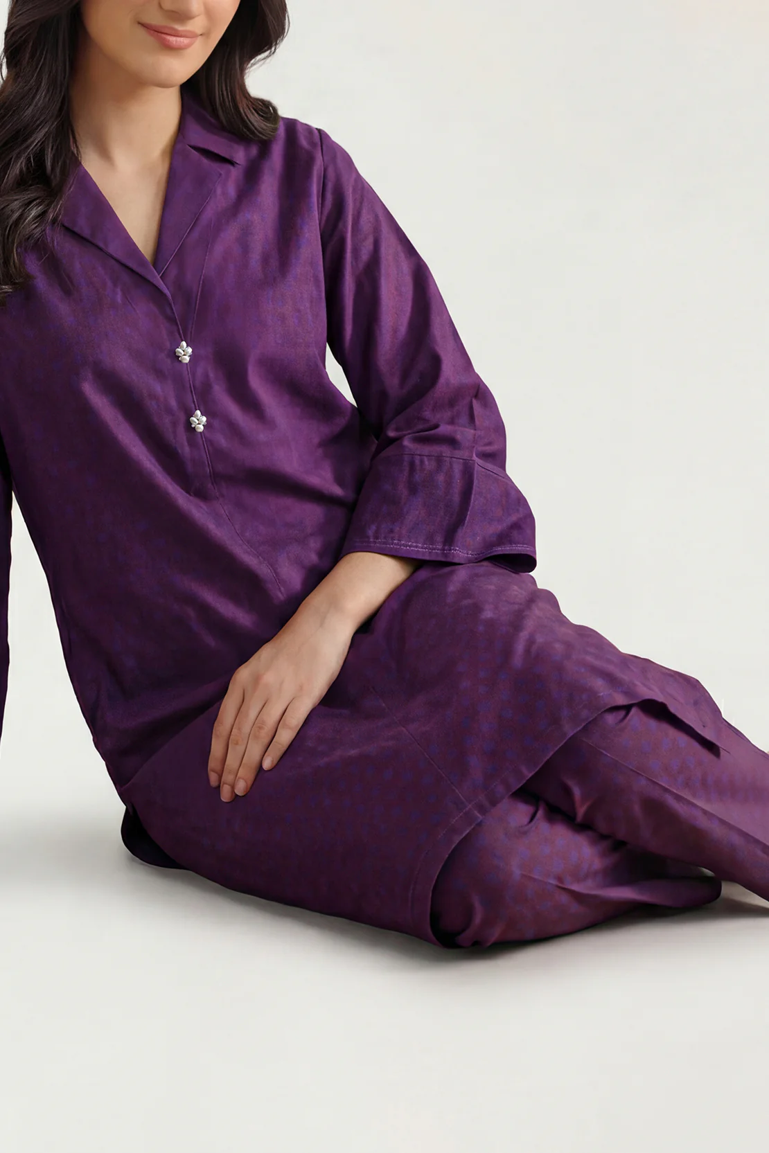 Cotton Jacquard Stitched 2 Piece (Shirt/Trouser) - Image 3