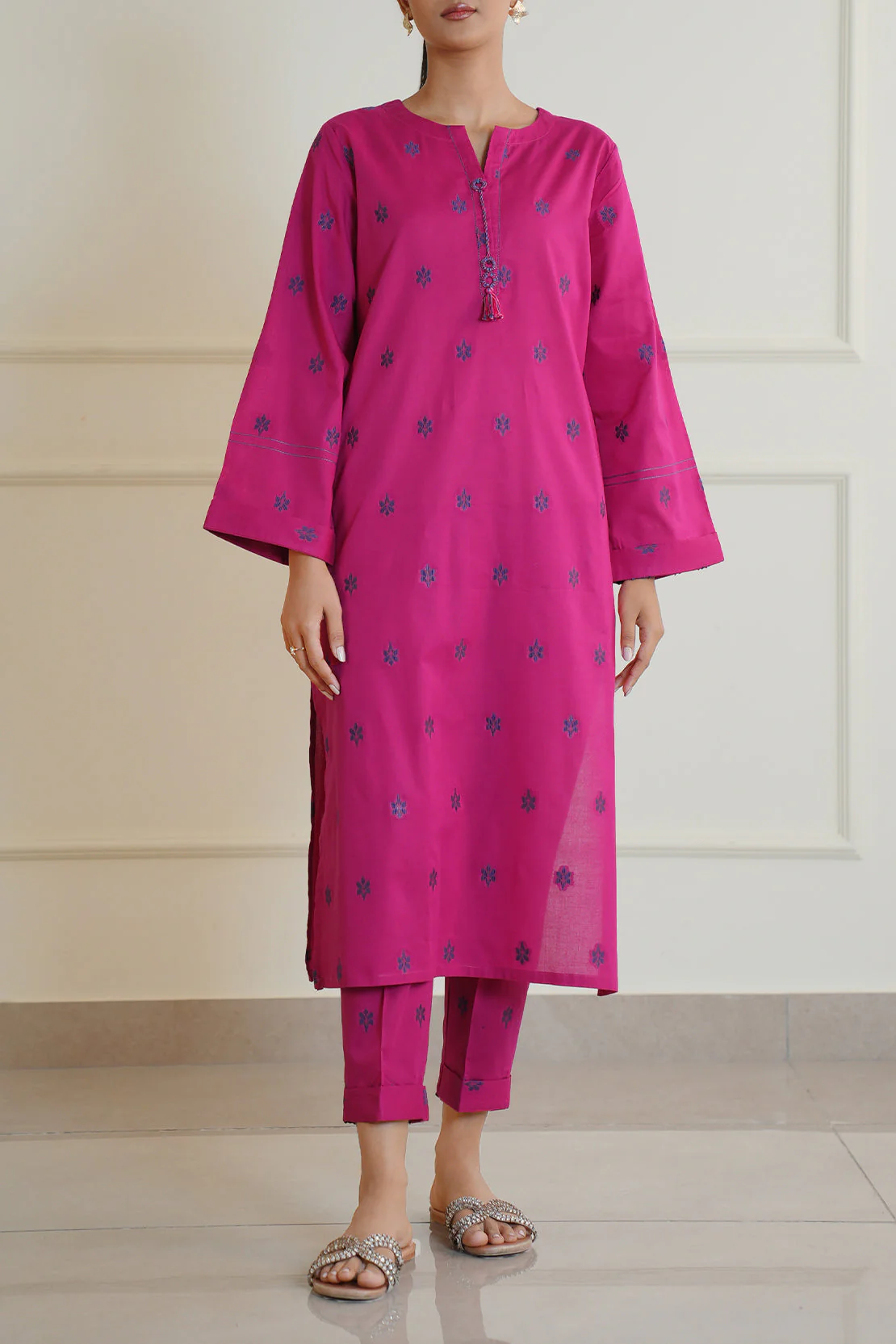 Cotton Jacquard Stitched 2 Piece (Shirt/Trouser) - Image 2