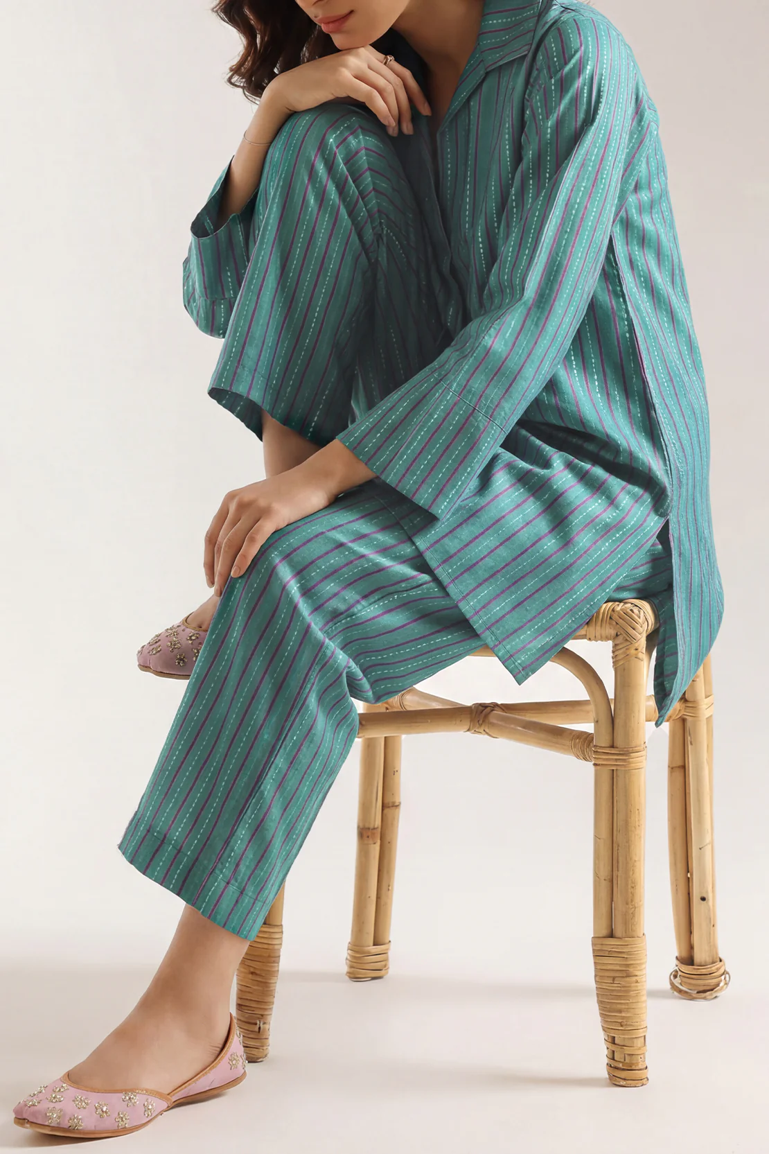 Cotton Jacquard Stitched 2 Piece (Shirt/Trouser) - Image 2