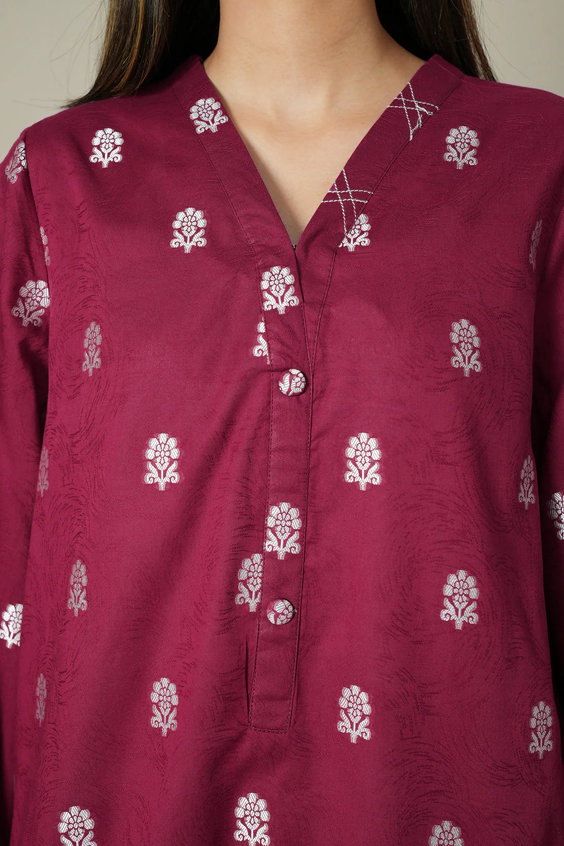 Cotton Jacquard Stitched 2 Piece (Shirt/Trouser) - Image 6