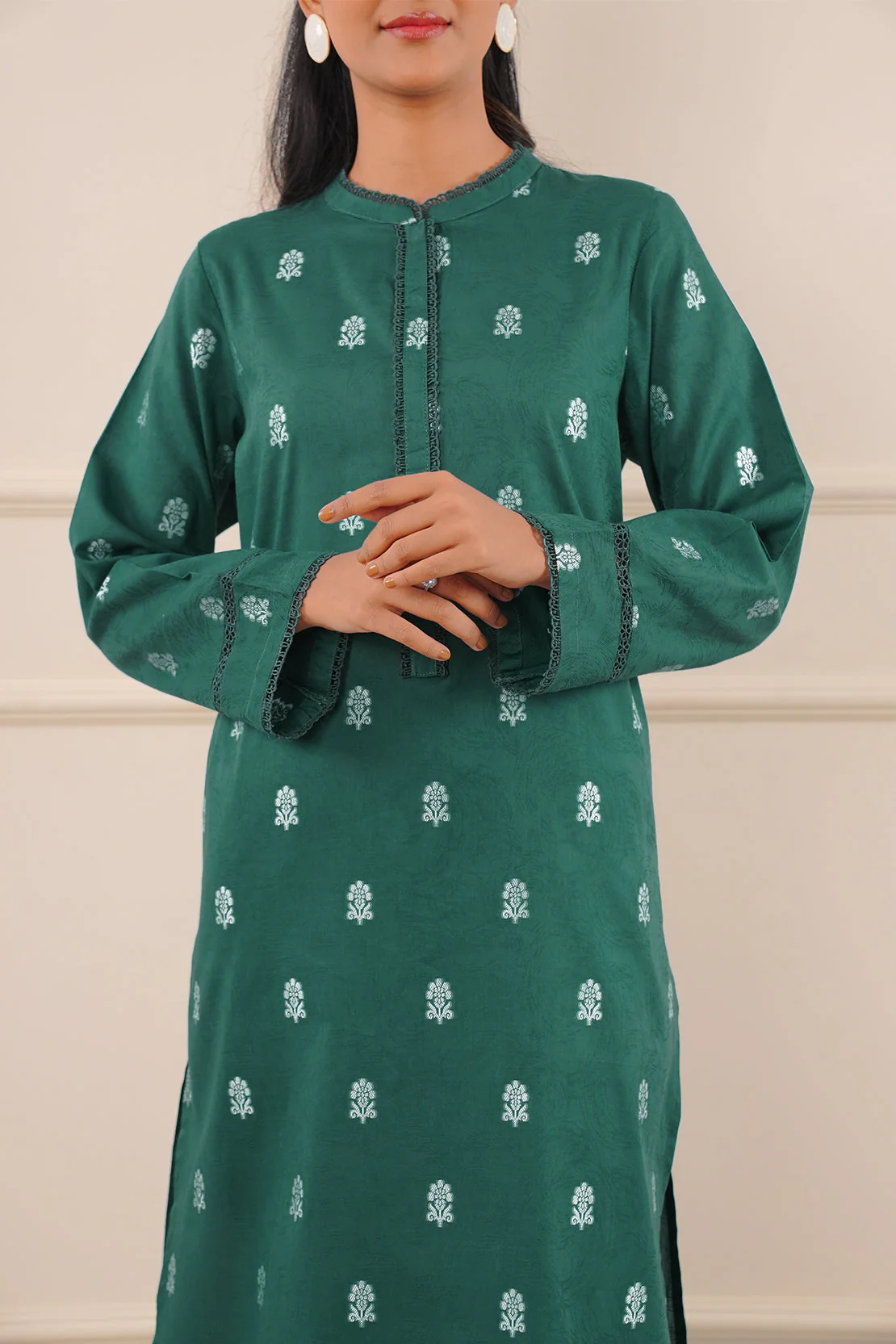 Cotton Jacquard Stitched 2 Piece (Shirt/Trouser)