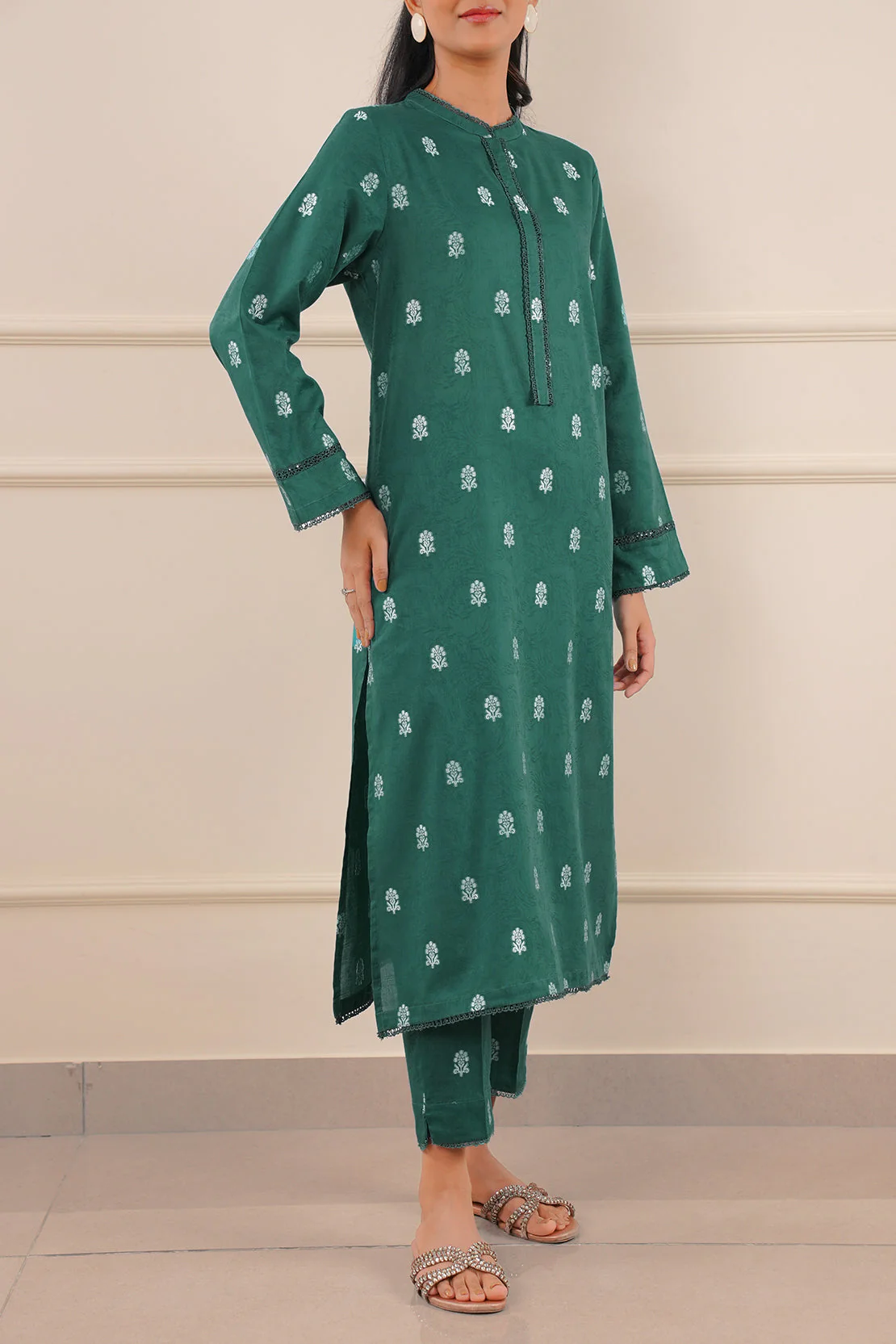 Cotton Jacquard Stitched 2 Piece (Shirt/Trouser) - Image 2