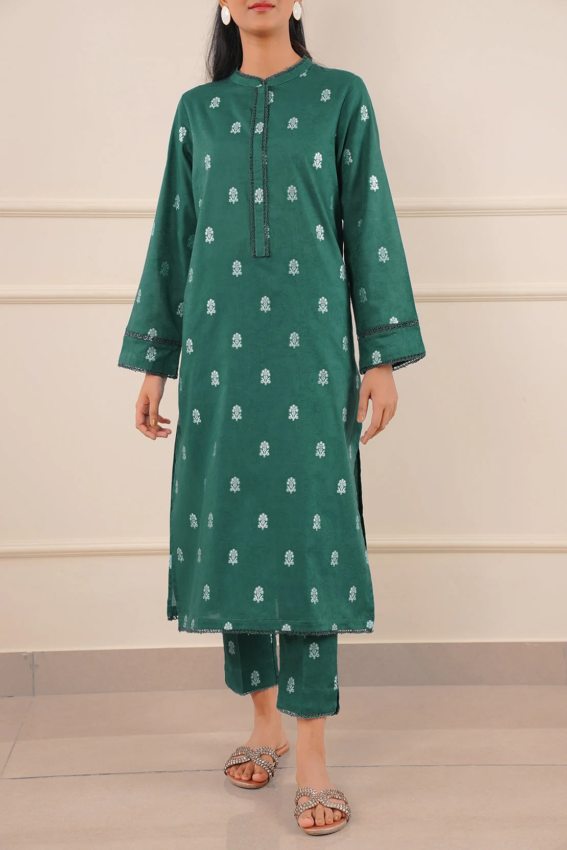 Cotton Jacquard Stitched 2 Piece (Shirt/Trouser) - Image 3