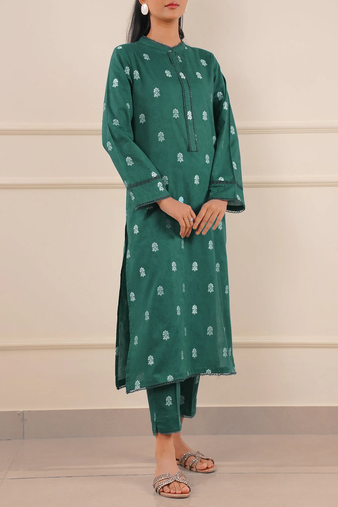 Cotton Jacquard Stitched 2 Piece (Shirt/Trouser) - Image 4
