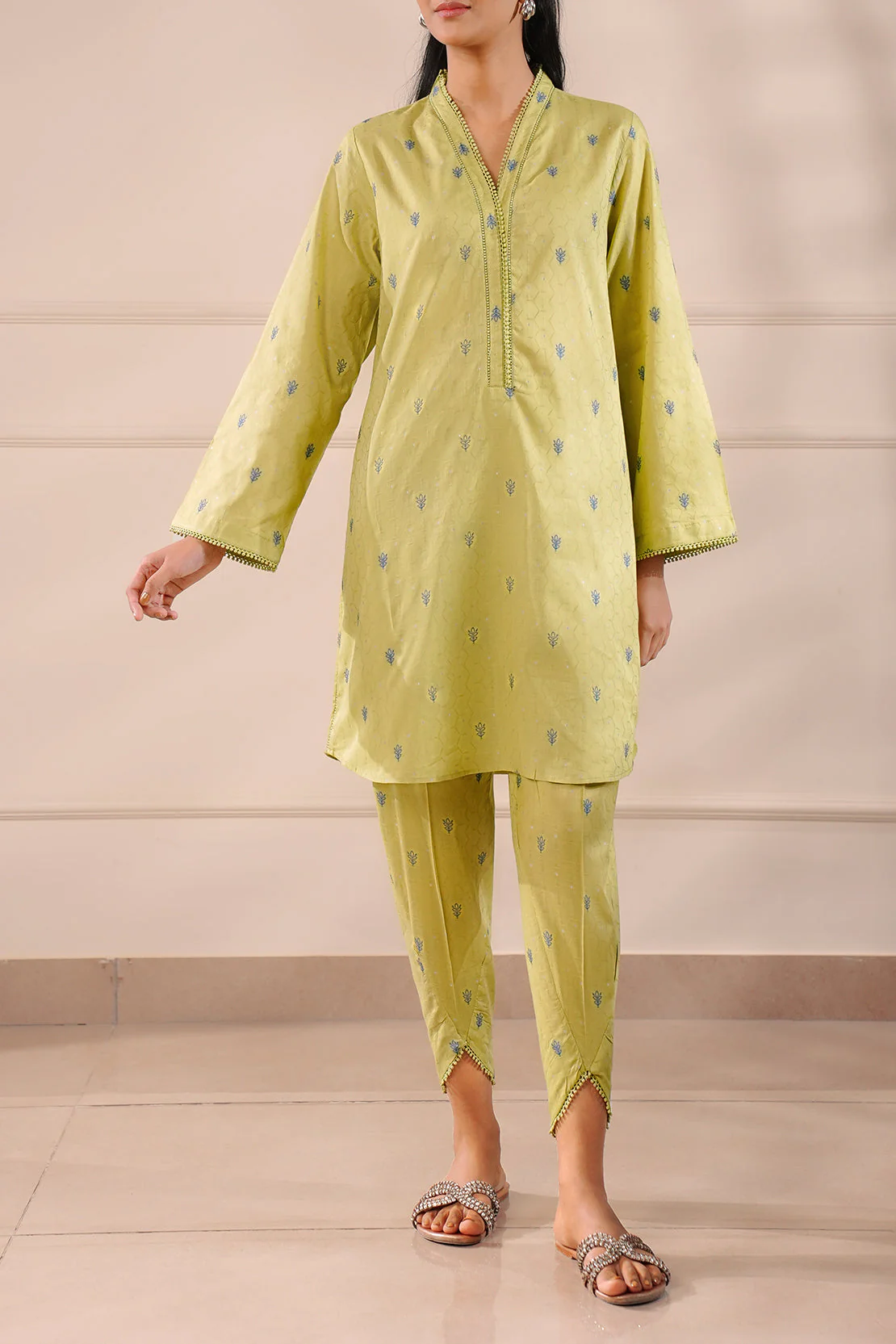 Cotton Jacquard Stitched 2 Piece (Shirt/Trouser) - Image 2