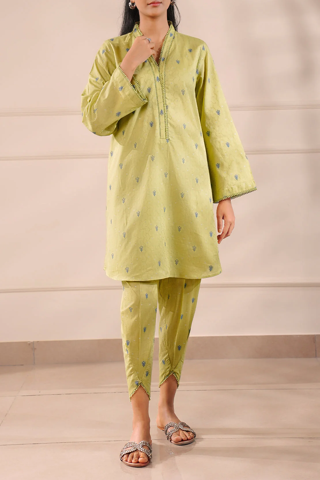 Cotton Jacquard Stitched 2 Piece (Shirt/Trouser) - Image 3