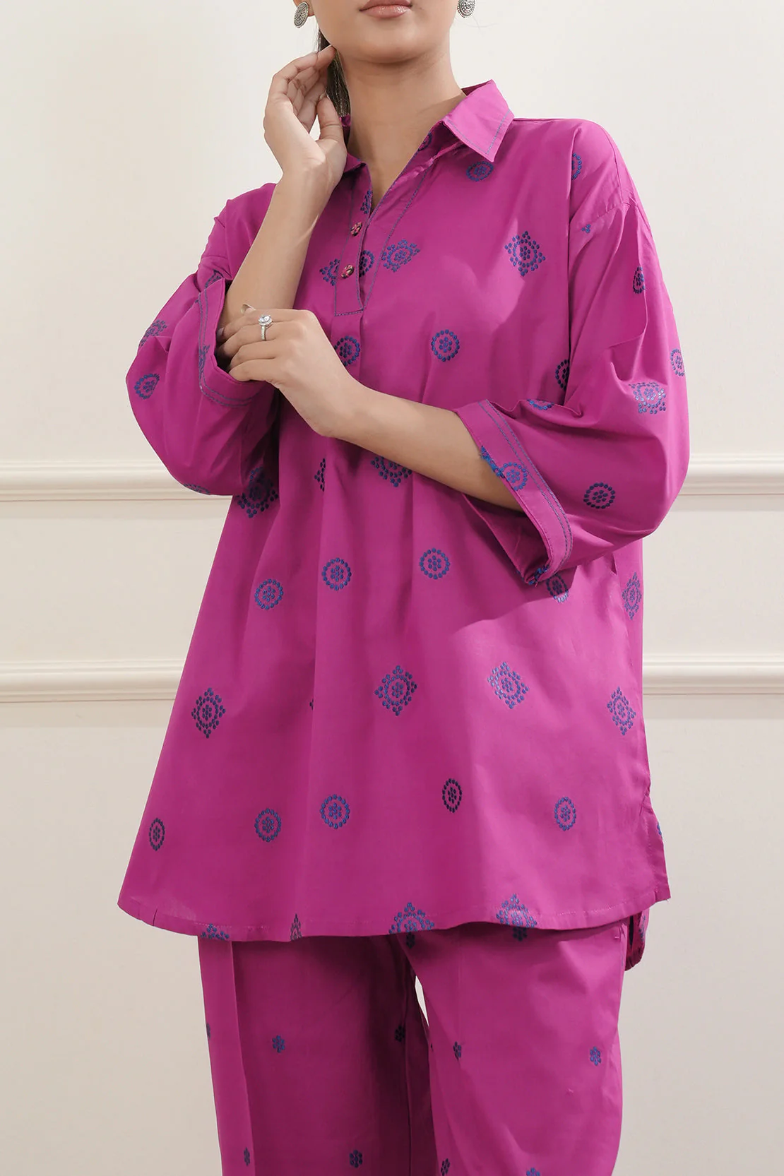 Cotton Jacquard Stitched 2 Piece (Shirt/Trouser)